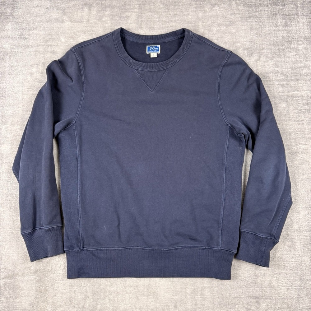J. Crew Sweatshirt Mens Small Blue French Terry Cotton Crewneck Pullover Stretch